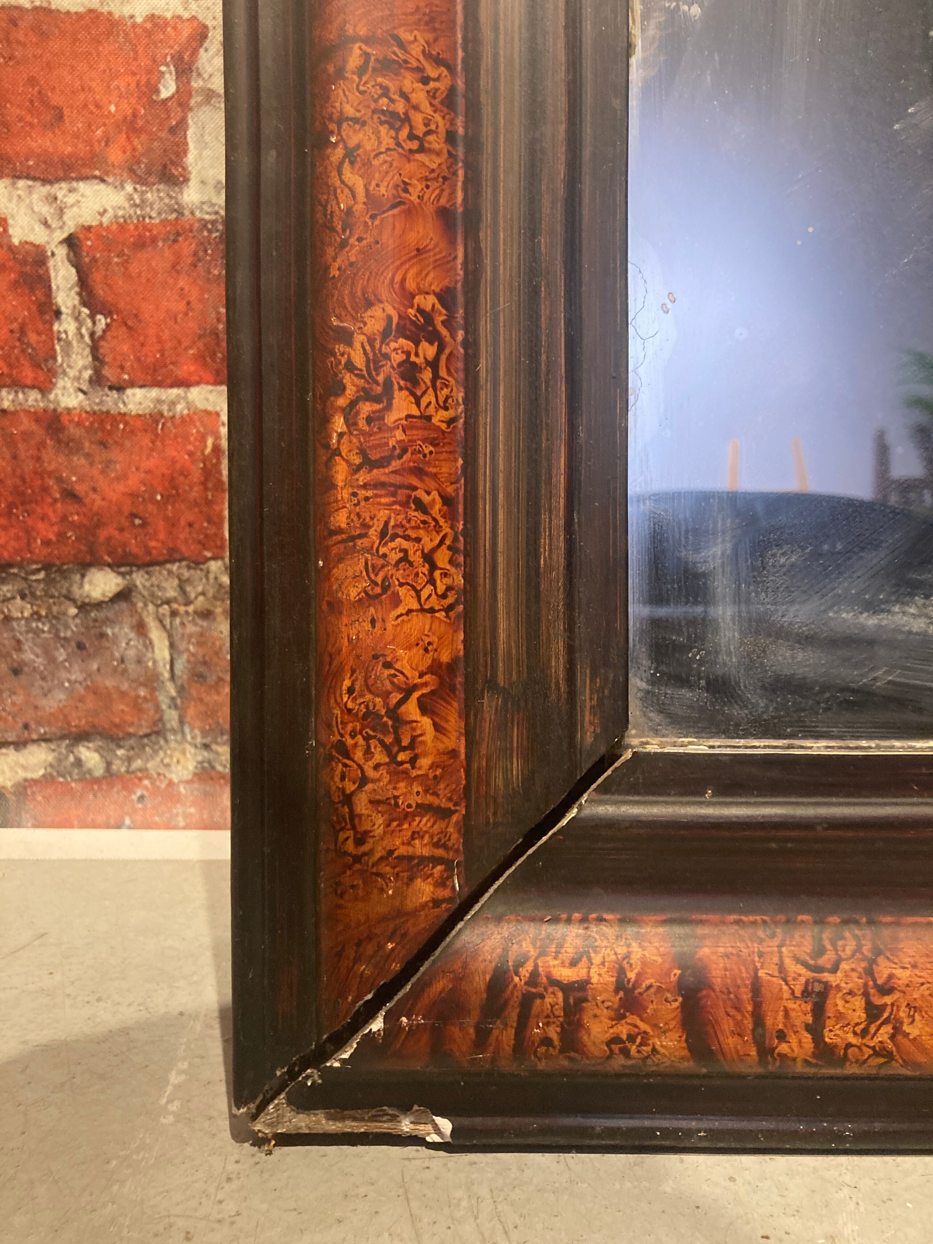 Mirror with wooden frame