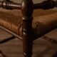 Chaise vintage à dossier ajouré et assise en jonc · 42×42×68 cm