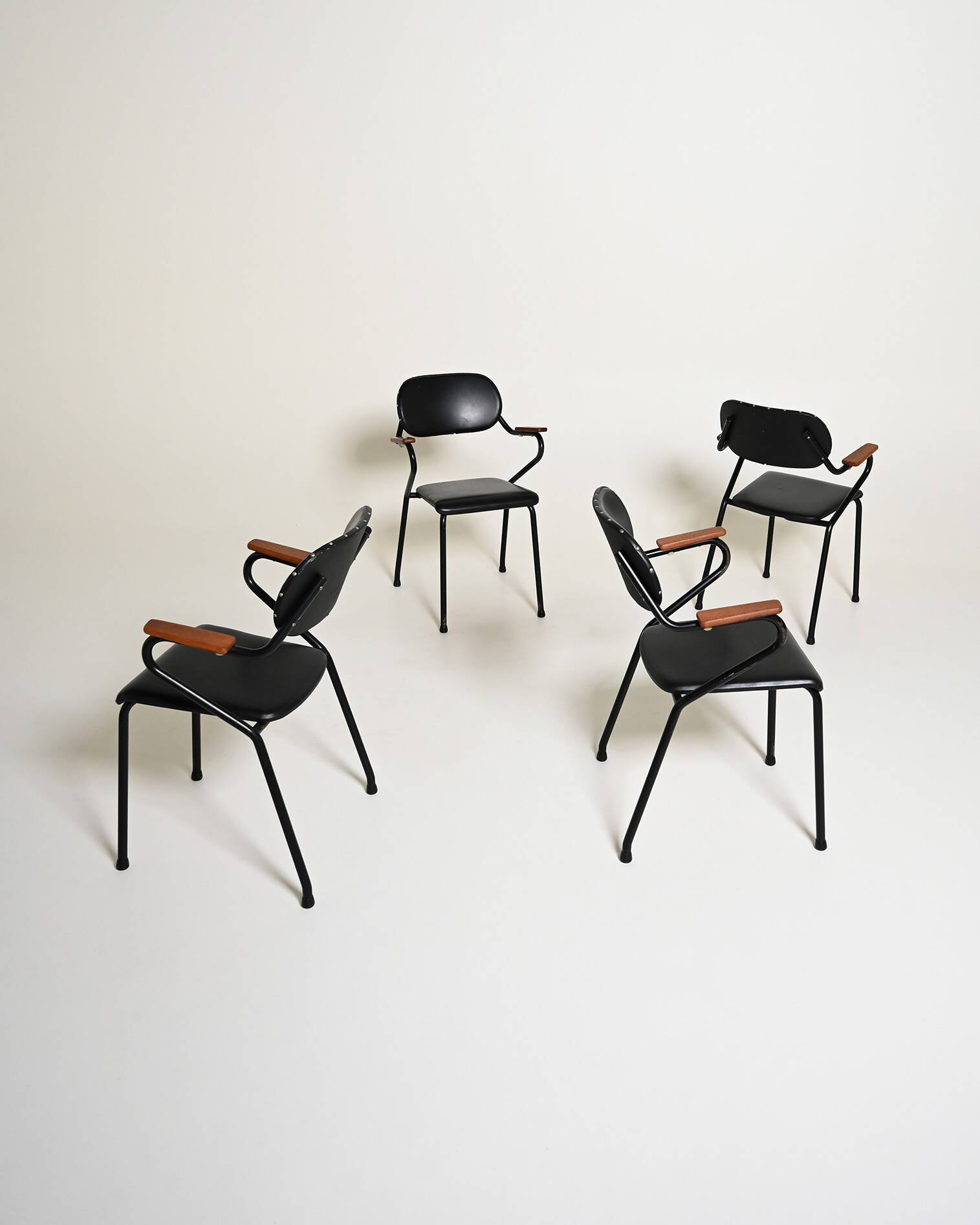 Ensemble de 4 chaises scandinaves, années 1950