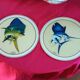 Pair of decorative panels signed by Djibril Fall Diène Exotic Fish