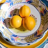 Set of Two Vintage Majolica Plates, Mister and Missus