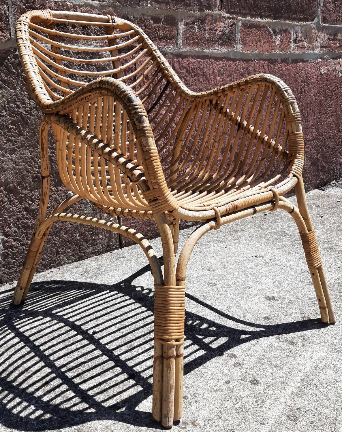 Rattan armchair (60s/70s)