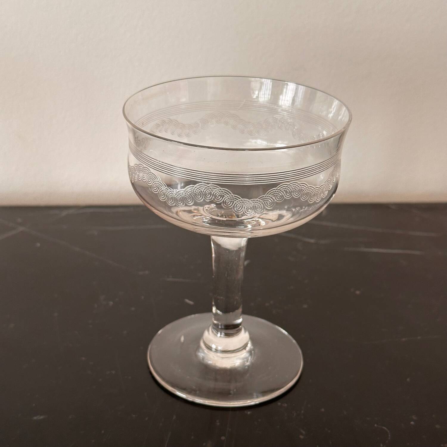 4 Art Deco champagne glasses