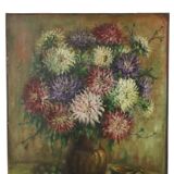 Nature morte de fleurs Dahlias signée M. Vierstraete