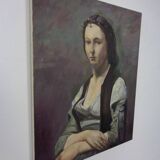 Fred Neumann After Jean Baptiste Camille Corot, The Woman with the Pearl, 1980s, Oil on Canvas