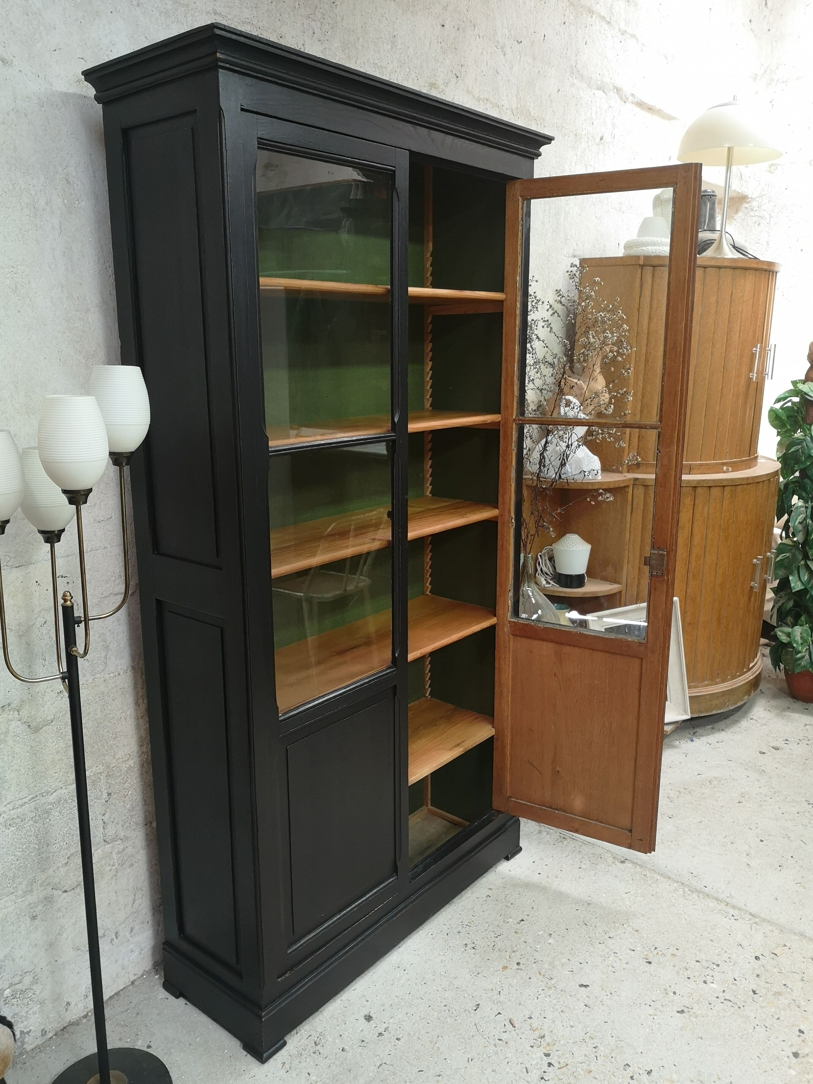 Old library solid oak cabinet curiosity patina shabby gustavien
