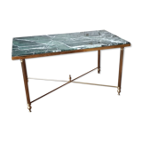 Brass coffee table and green marble