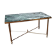 Brass coffee table and green marble