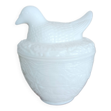 Avon opaline pot, bird decor