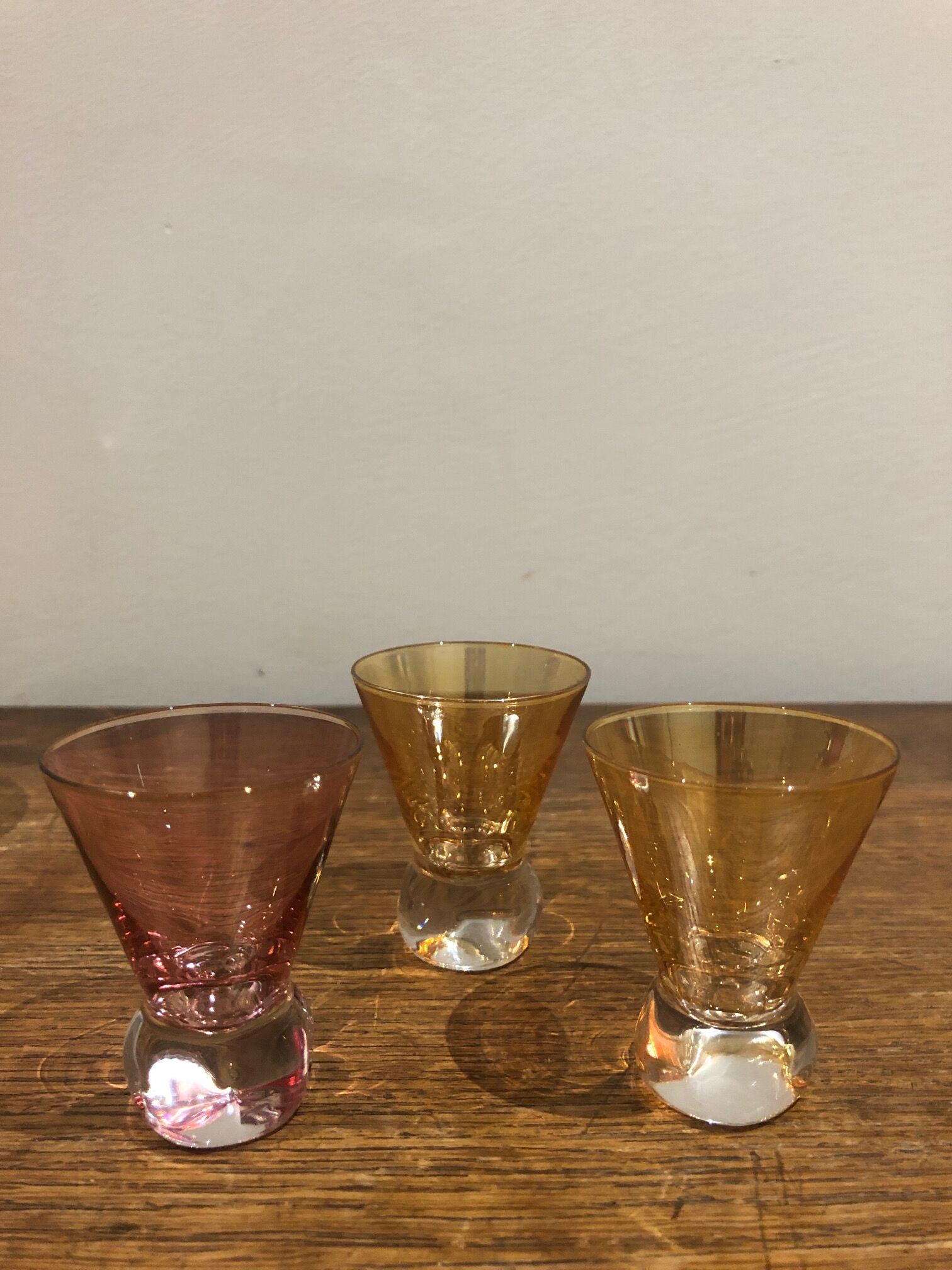 Lot of iridescent glasses from the 1950s