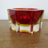 Octagonal vide poche or ashtray Sommerso Murano, design by Flavio Poli, 1970.
