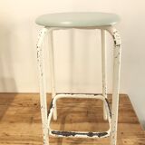 Vintage mint and white stool