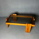 Pine coffee table & glass top