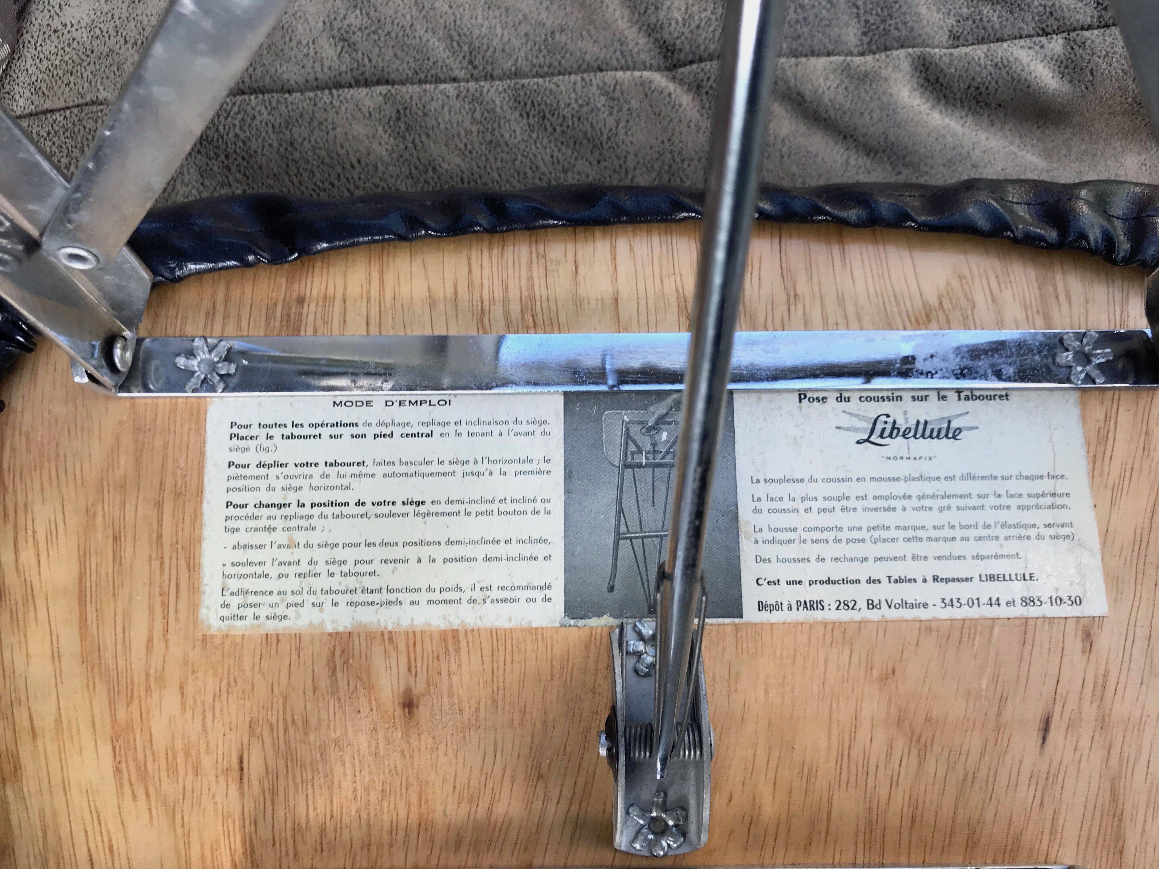 Vintage folded stool brand libellule