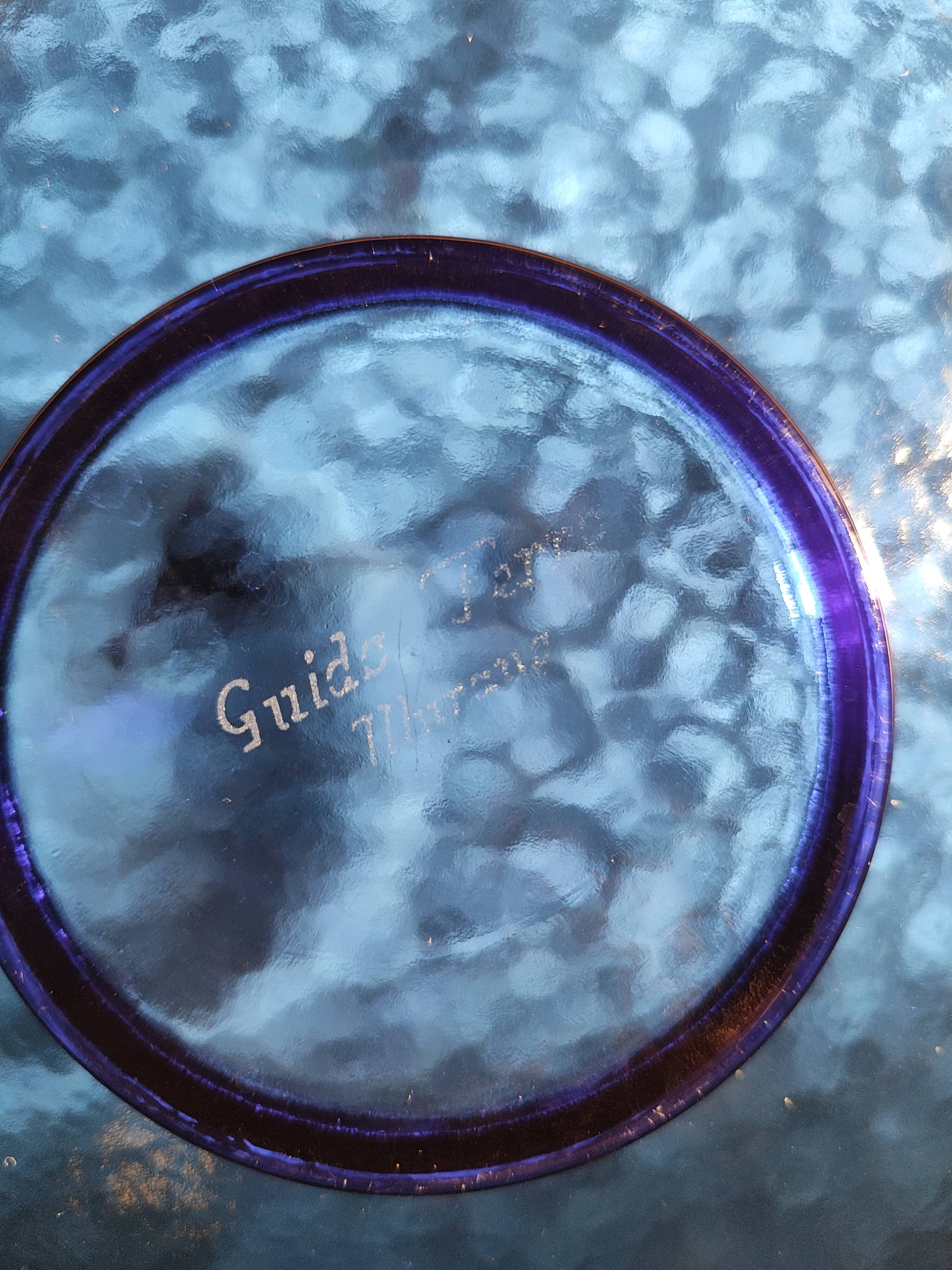 Mid-Century Murano Glass Plate: Cobalt Blue Guido Ferro Centerpiece