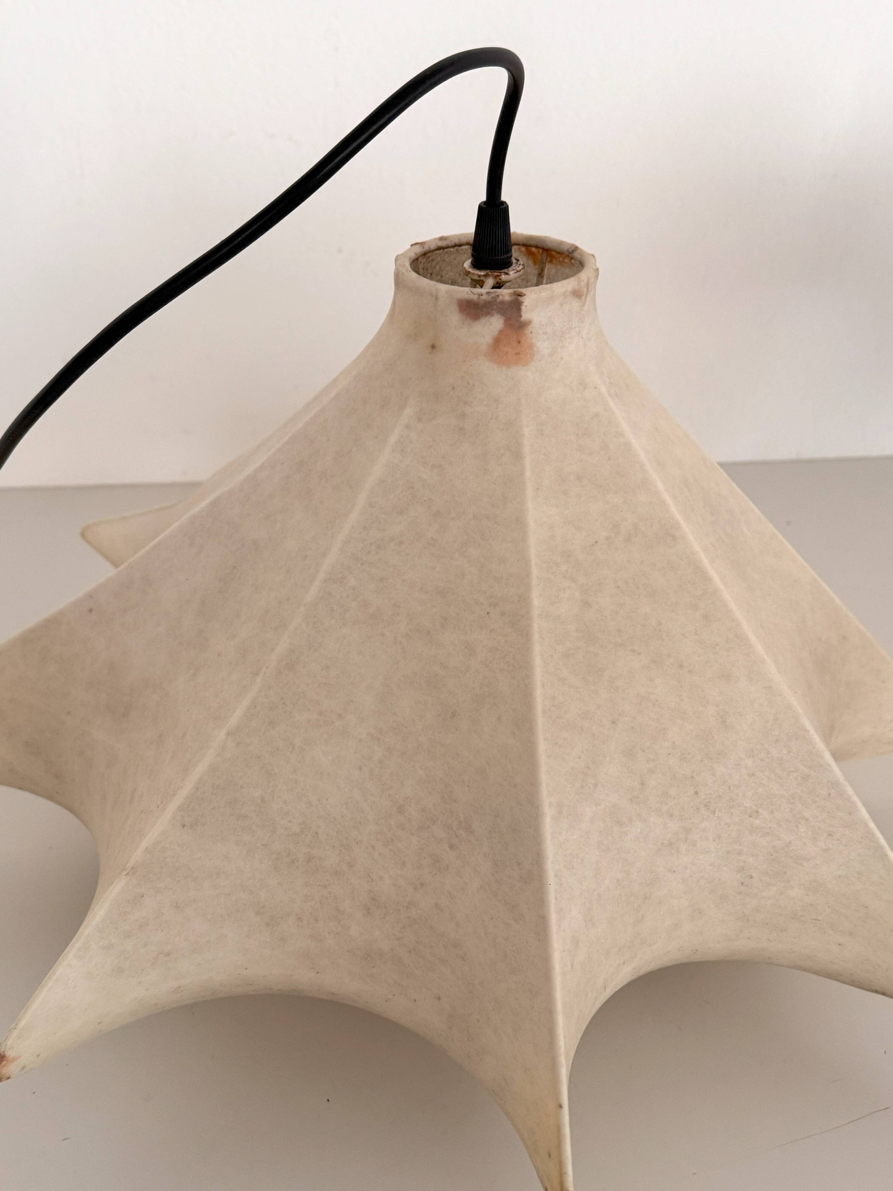 Pair of Italian Designer Cocoon Pendant lights original from the 1960s