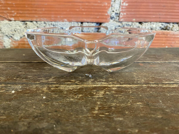Vide Poche Cendrier Ancien Style DAUM Cristal Forme Pétale Vintage #D8