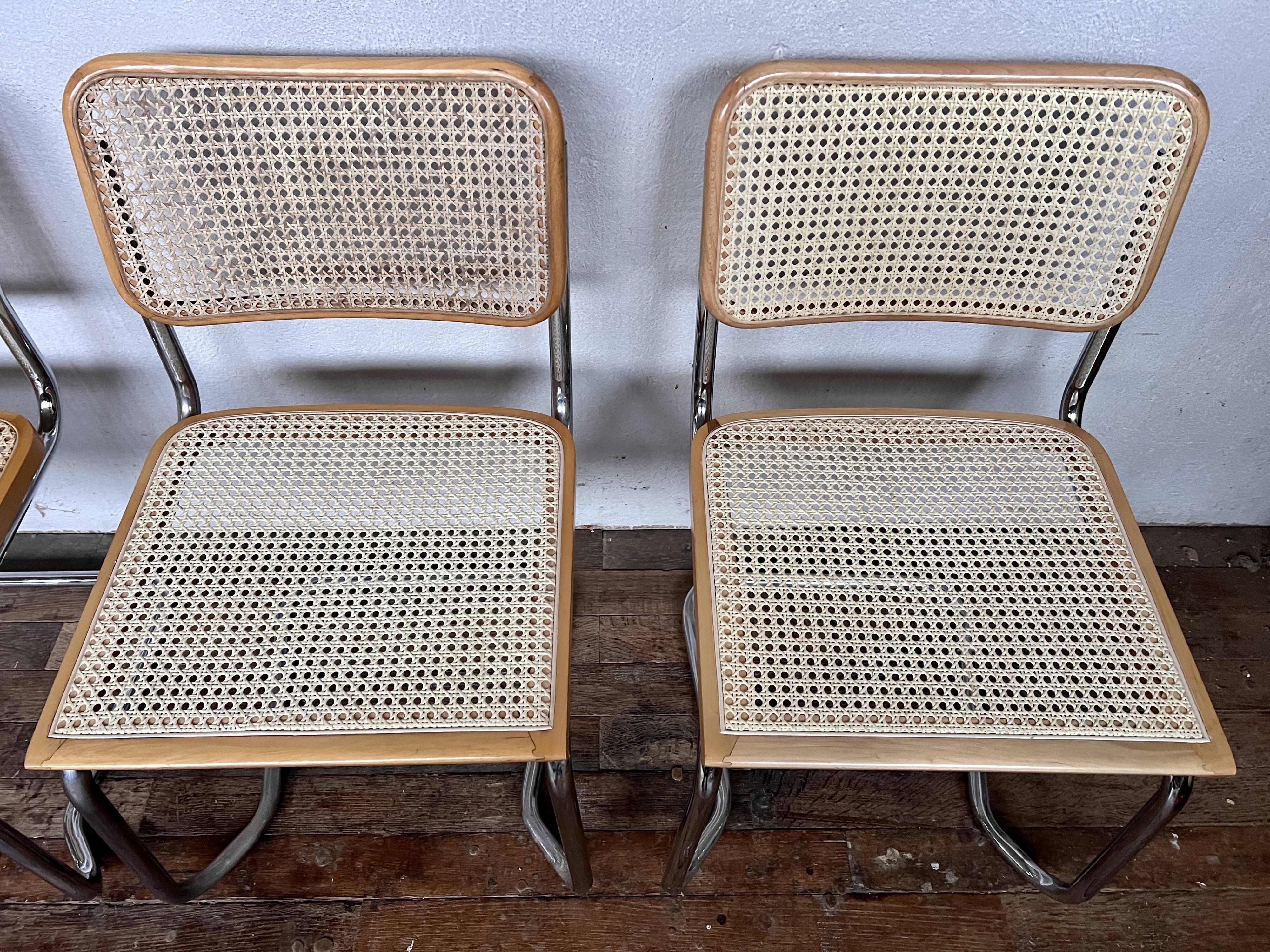 Series of 6 vintage Marcel Breuer style chairs