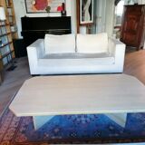 octagonal travertine coffee table;   Italian design