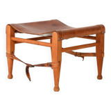 “Safari” Footstool in Oak and Leather