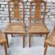 Lot 4 chaises cannées art déco