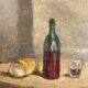 Old painting, portrait of a peasant, signed Étienne Chabrier, dated 1953