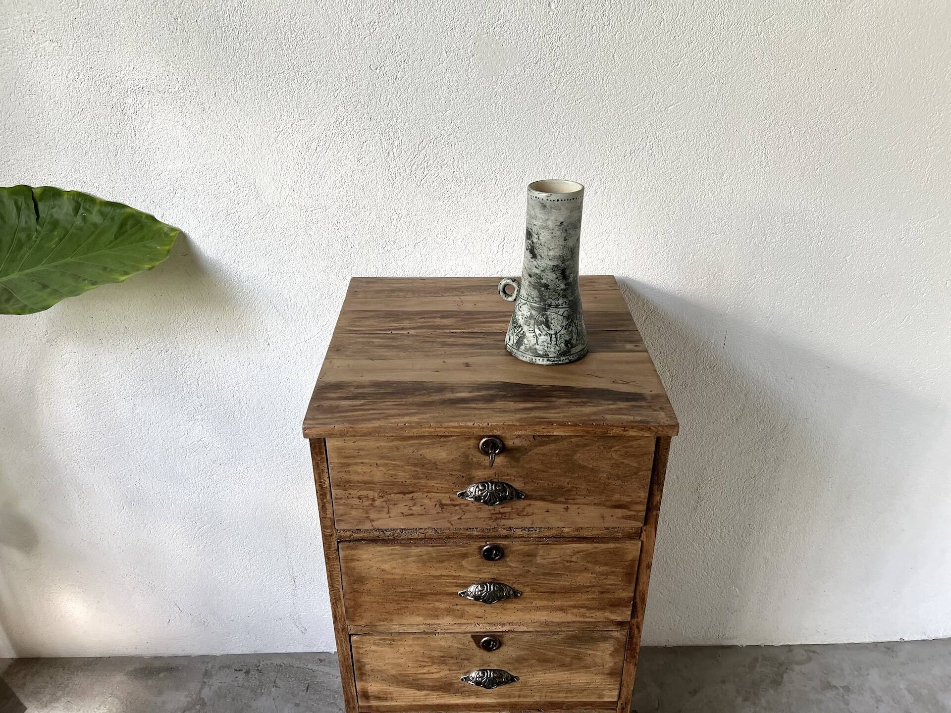 Small old vertical craft cabinet with 5 drawers