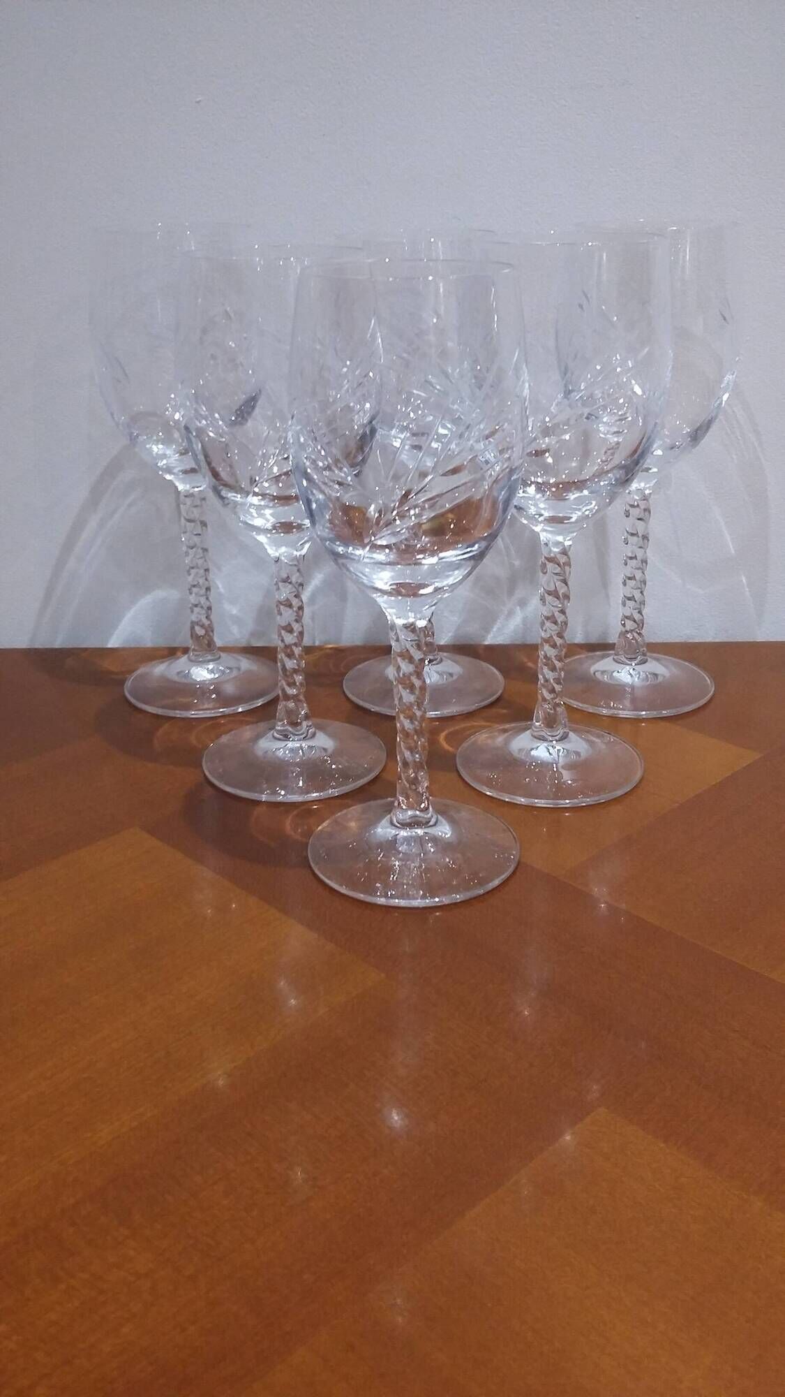 Très Joli Série De 6 Verre A Vin Blanc Epi Fleury En Cristal D'arques