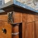 Antique commode, walnut and oak, marble top, 3 drawers, France circa 1820–1850.