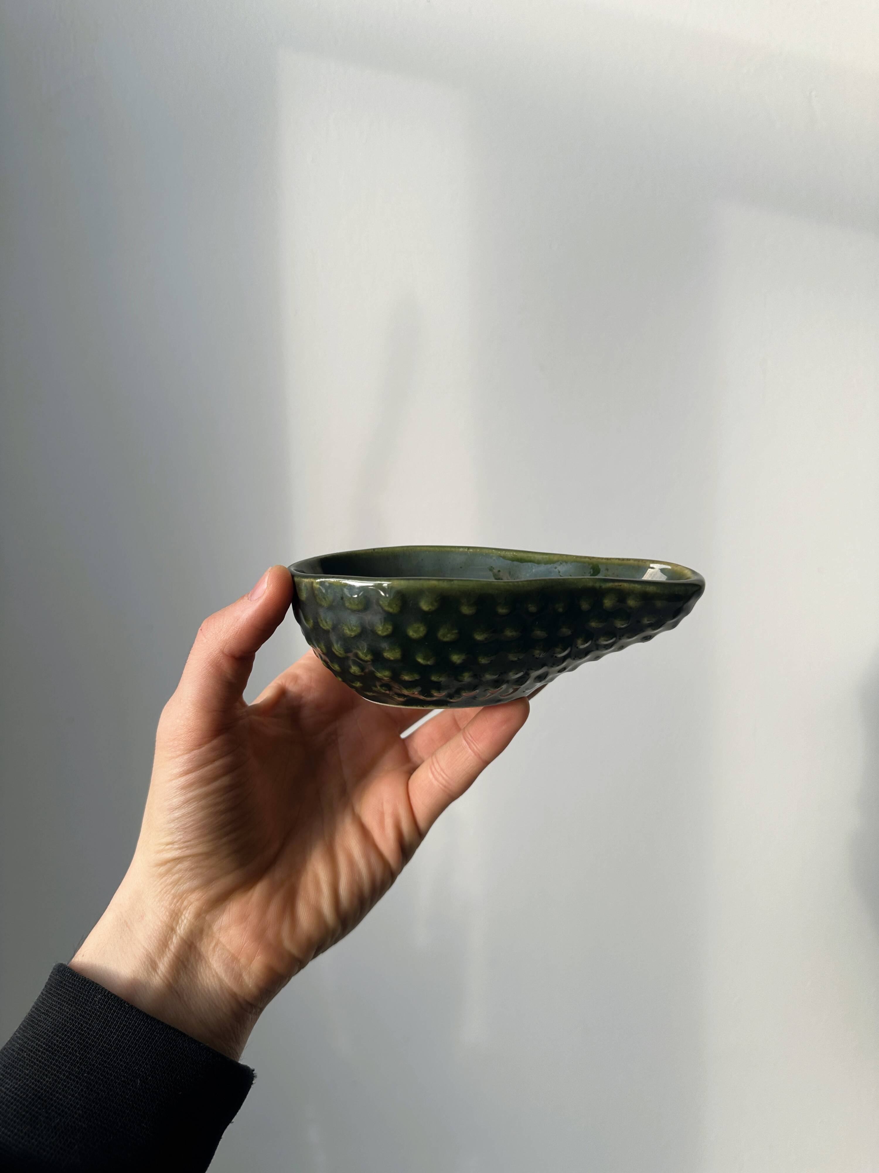 Green ceramic avocado ramekins