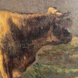 Andres Cortes (Spanish painter 1812-1879), landscape with cows and sheep. Oil on canvas 19th century