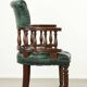 Chaise de bureau Chesterfield de style anglais en cuir vert