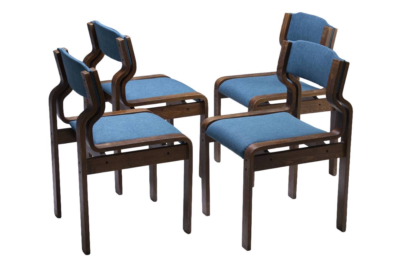 Set of 4 Dining Chairs, Ludvík Volák, 1970s-1980s, Czechoslovakia