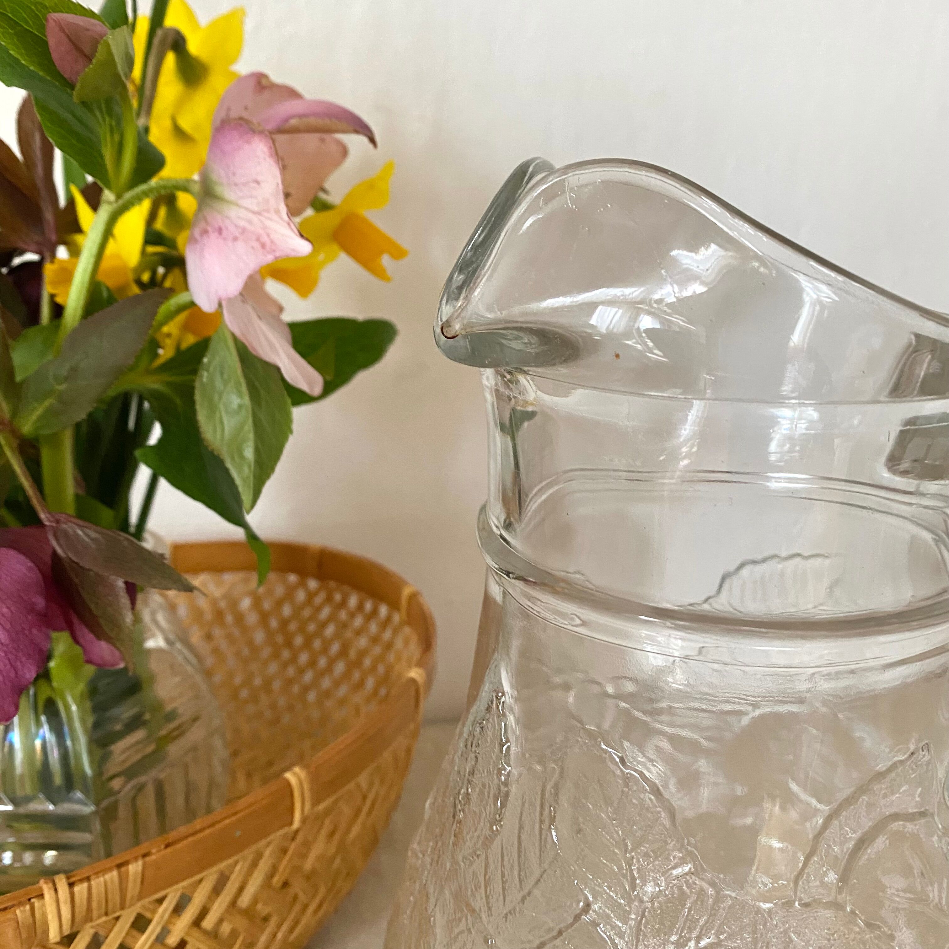 Vintage clear glass pitcher Italy