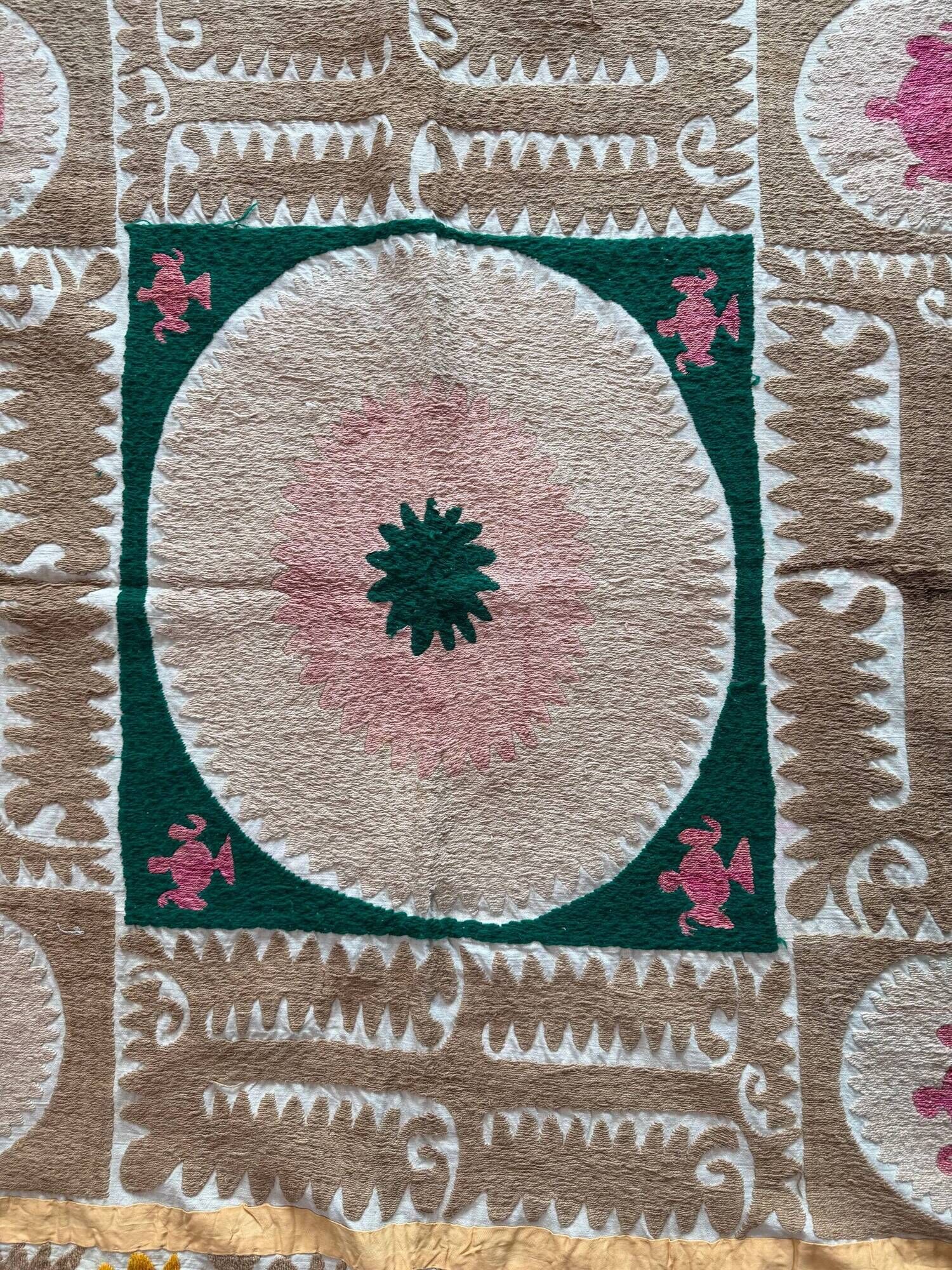 Vintage hand-embroidered tablecloth 117x133 cm