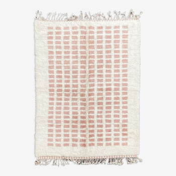Carpet berbere checkerboard pink Beni Ouarain