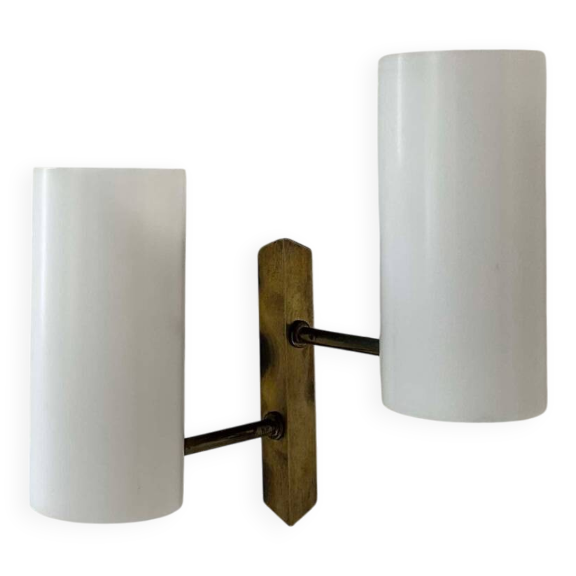 Vintage double wall light, brass and Perspex, Italy 1970