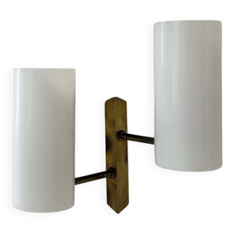 Vintage double wall light, brass and Perspex, Italy 1970