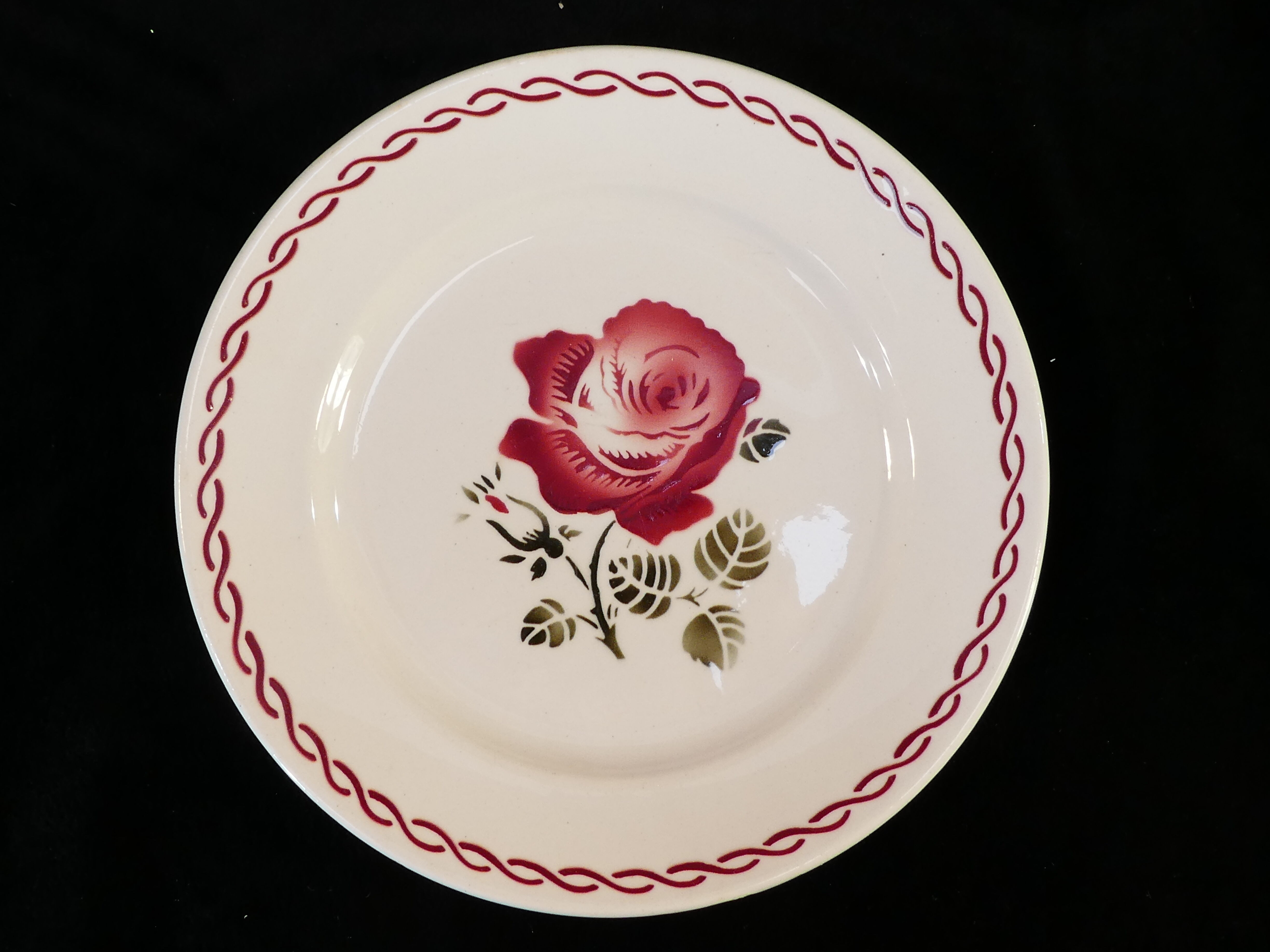8 flat plates badonviller rose red