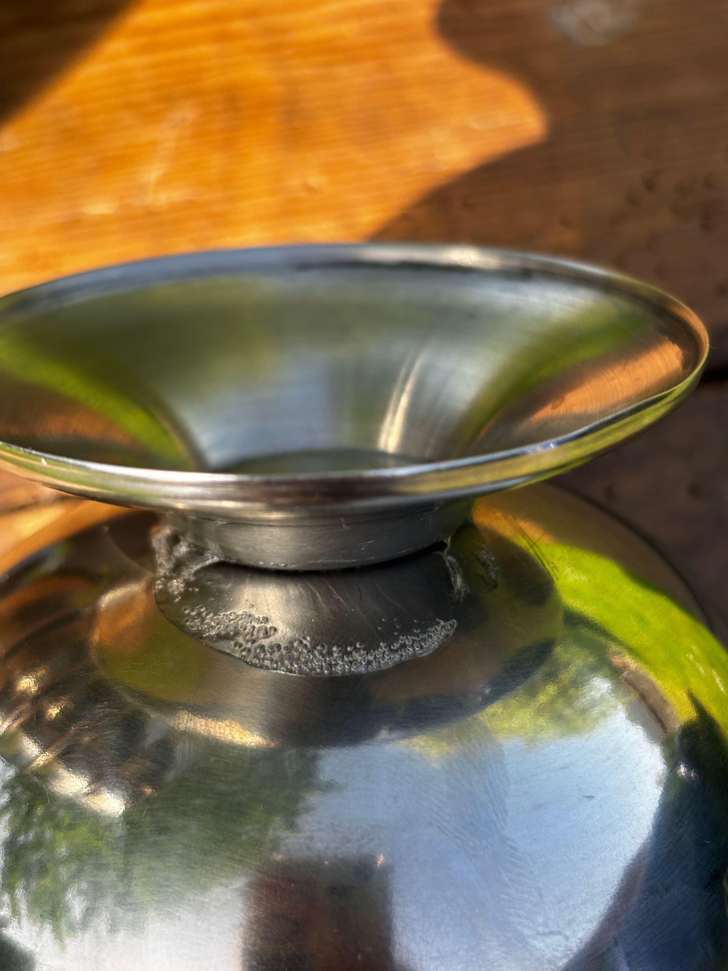 Vintage set of 6 stainless steel ice cream bowls