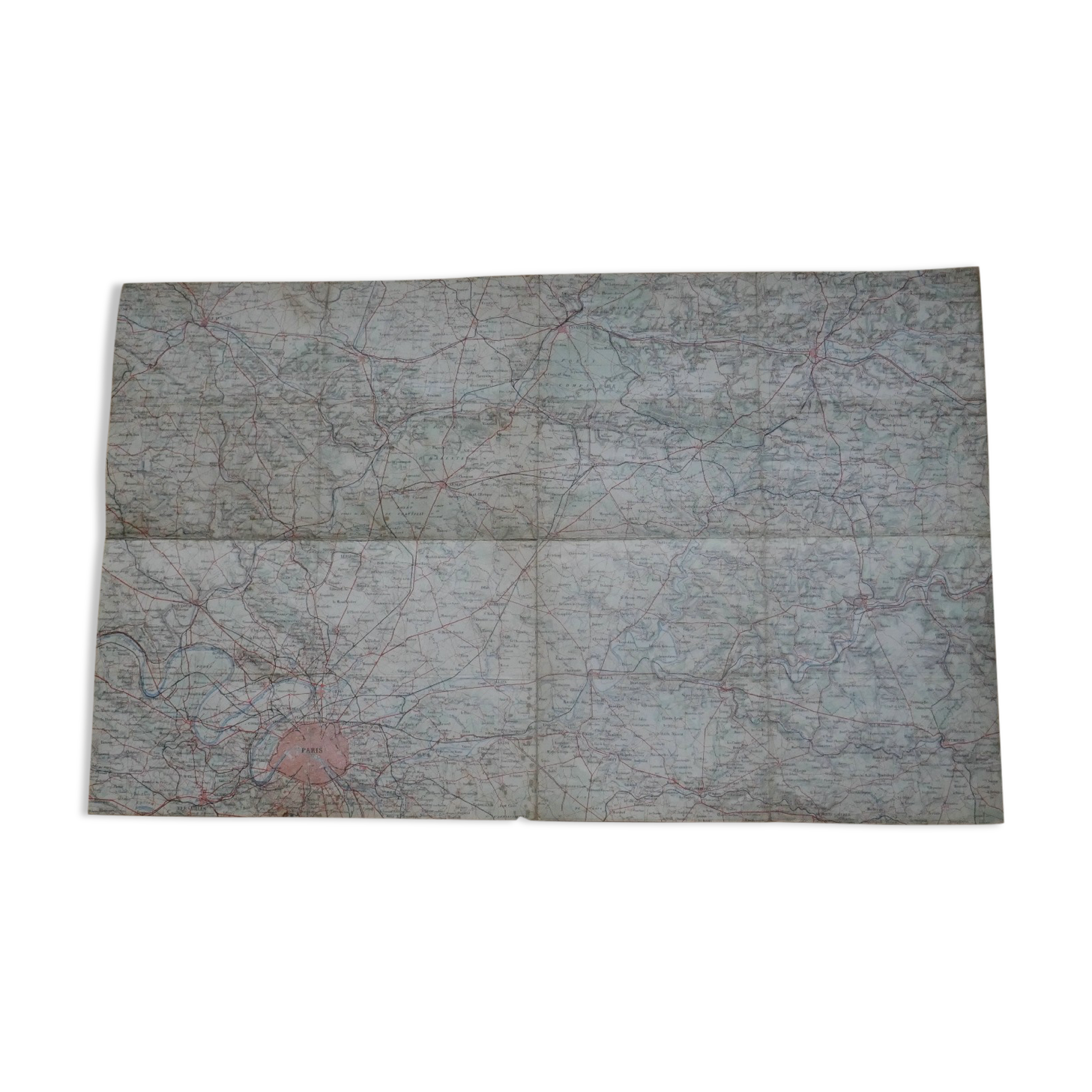 Old map of Paris, Beauvais, Soissons, Montmirail