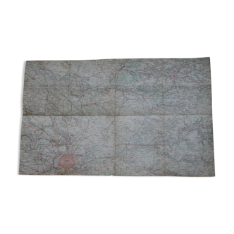 Old map Paris, Beauvais, Soissons, Montmirail