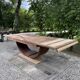 Renovated wooden table with extensions.