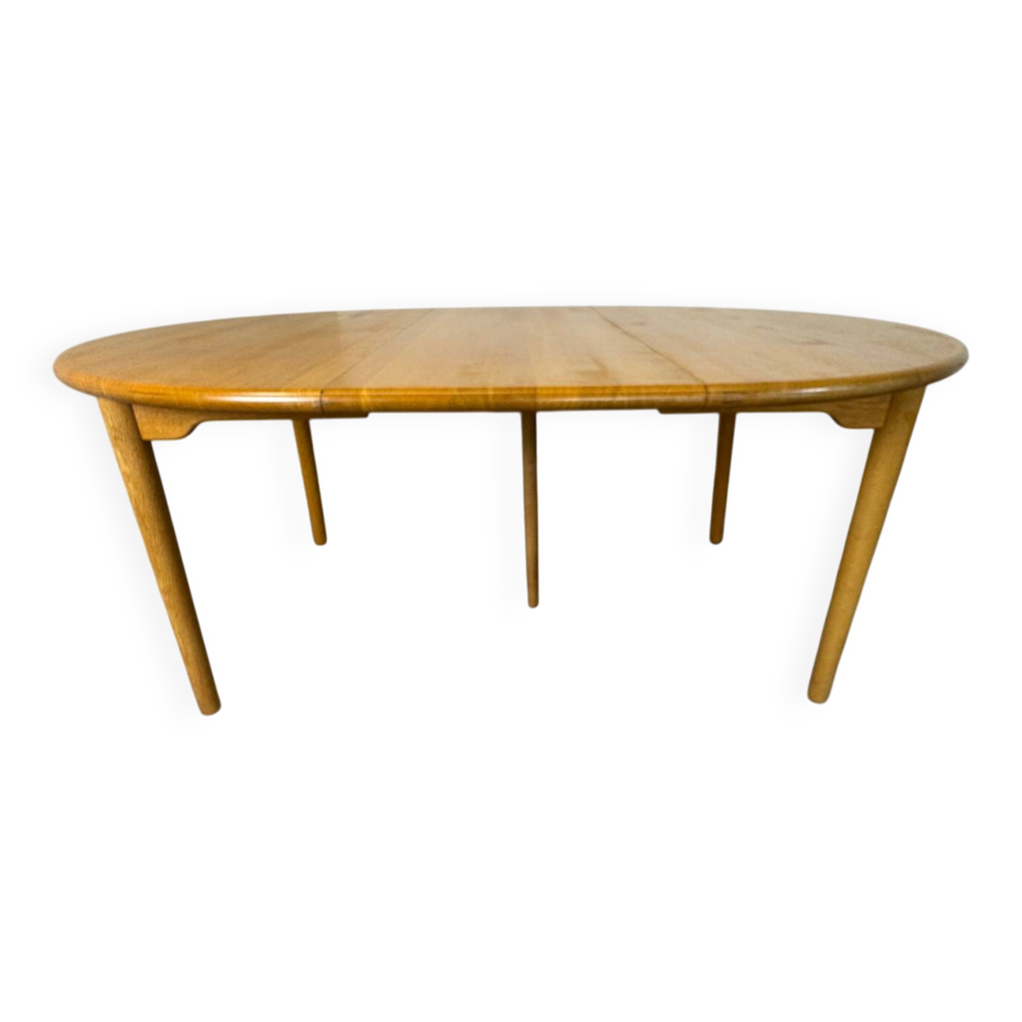 Table à manger ronde extensible en chêne, design danois du milieu du siècle, années 1960