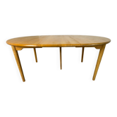 Table à manger ronde extensible en chêne, design danois du milieu du siècle, années 1960
