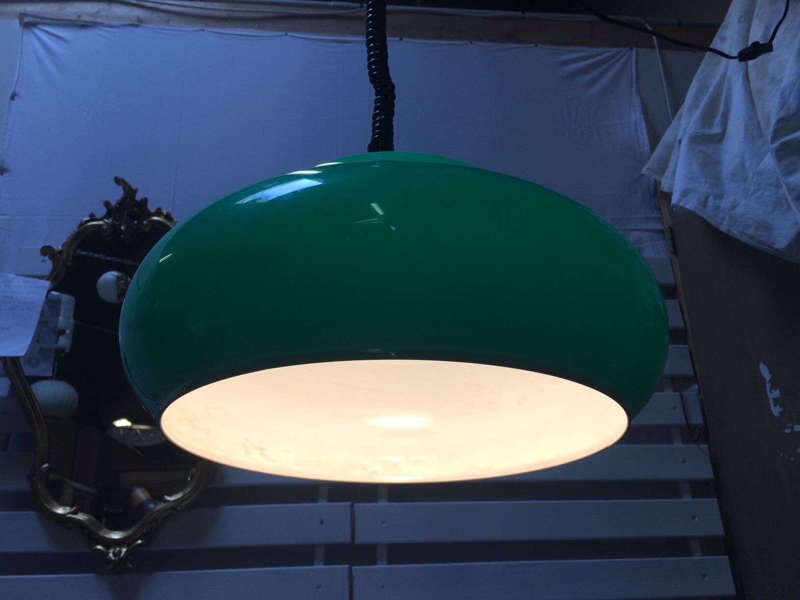 Space age green suspension - 70s - silent made in italy