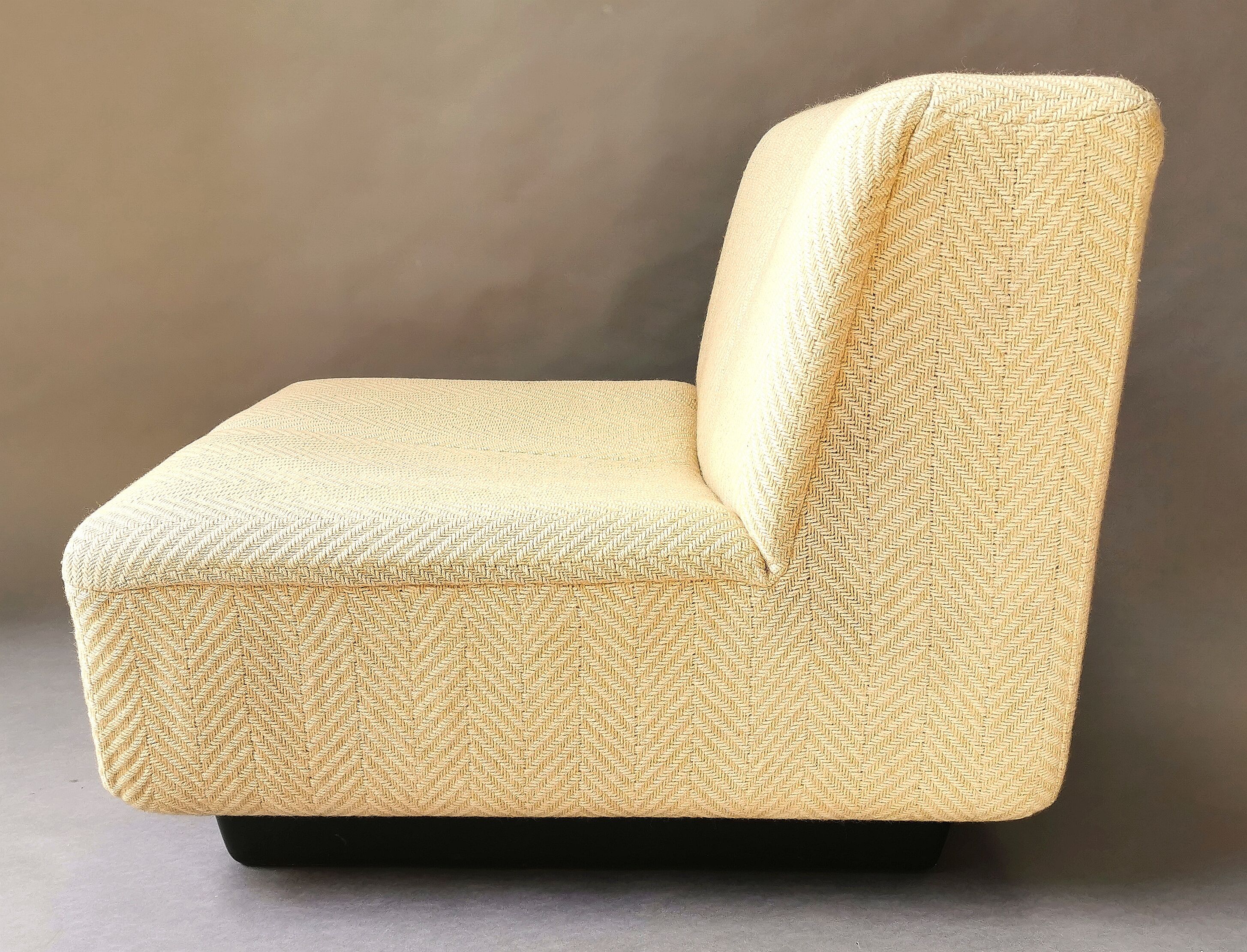 Beige low chair 70s-80s