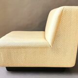 Beige low chair 70s-80s