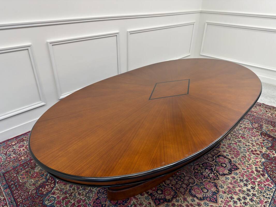 English Globe Wernicke Style Art Deco Conference Table