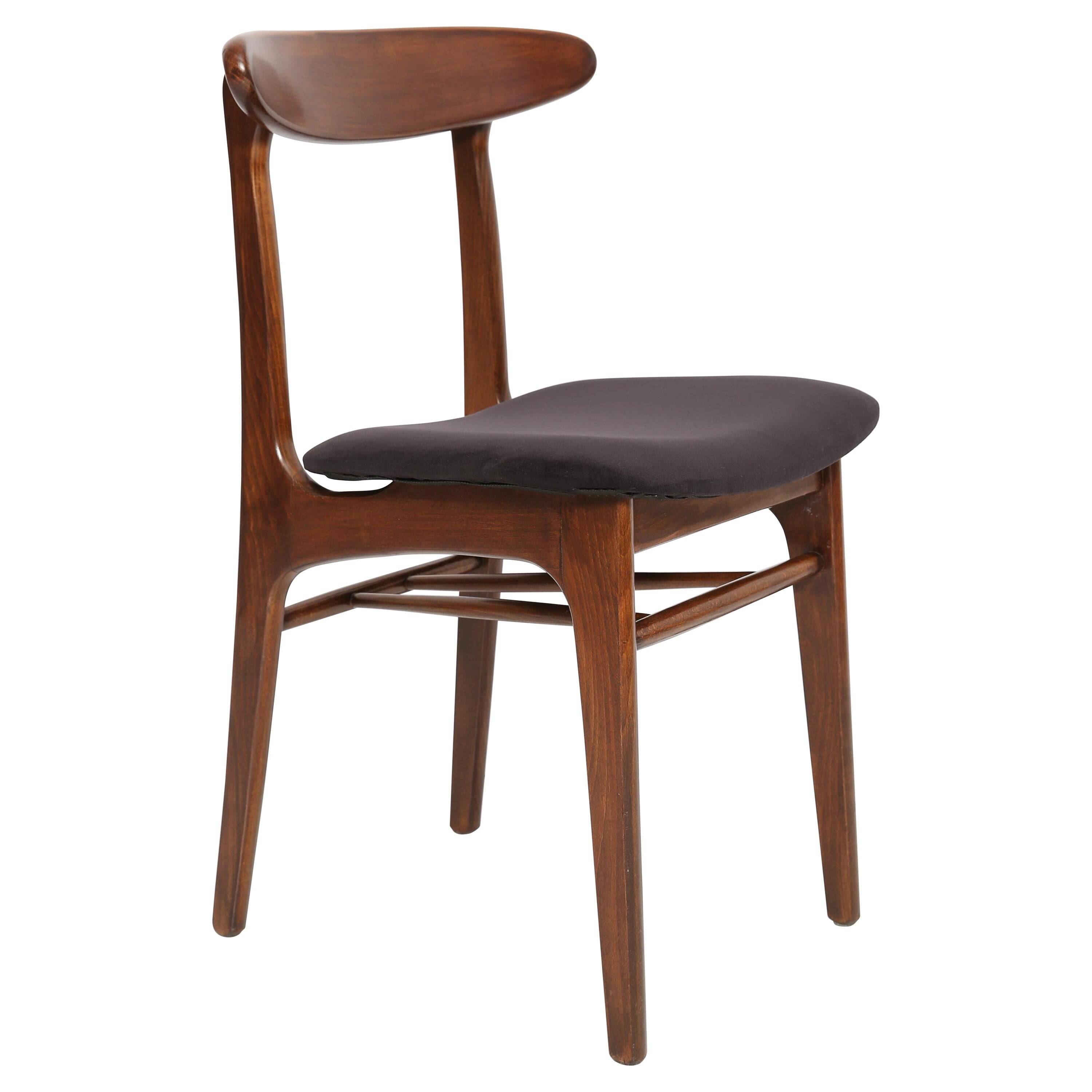 Black velvet chair, Rajmund Halas, Poland, 1960s